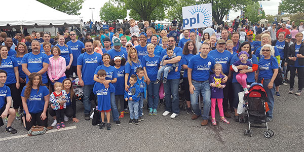 PPL employees and their families at the March of Dimes walk