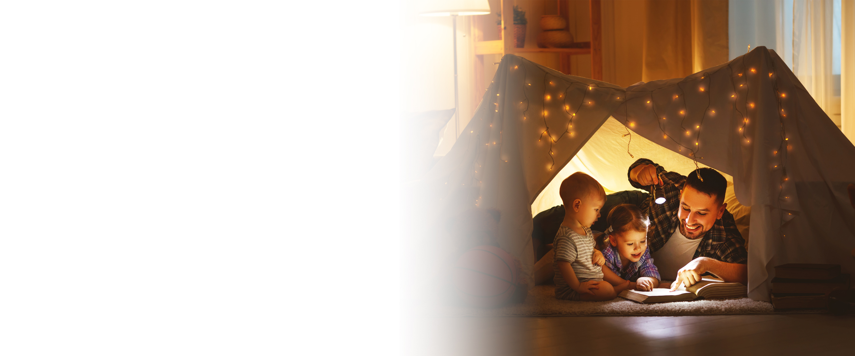 Family in a tent