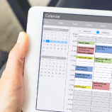 electronic calendar on tablet