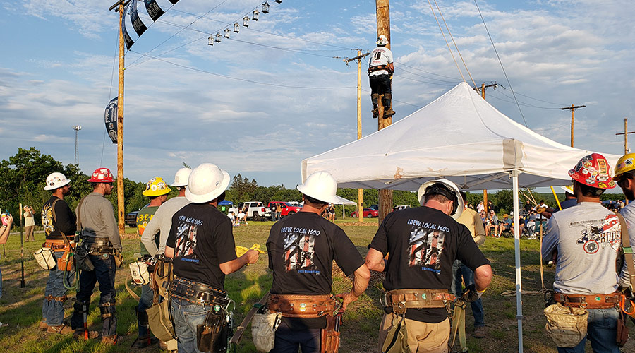 lineman participating in a lineman rodeo