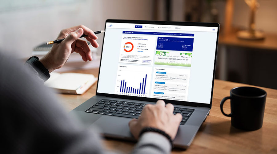 laptop screen with energy analyzer on it