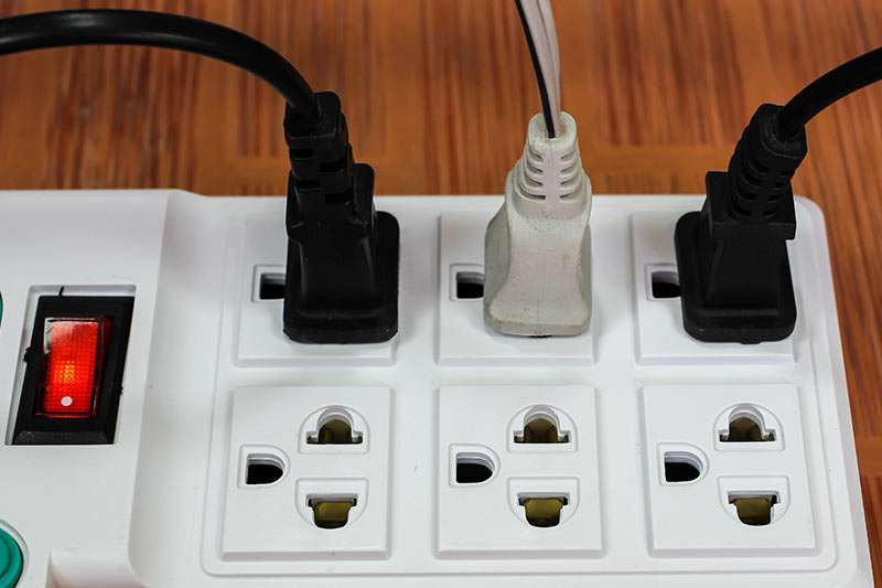 power strip with plugs  