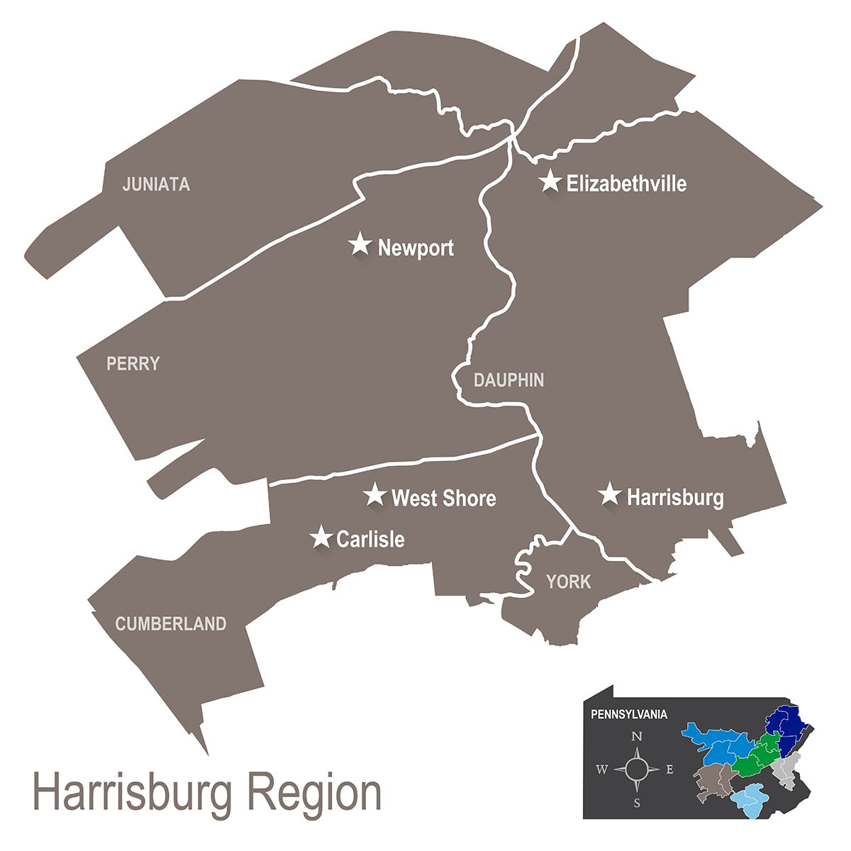 PPL Electric Utilities Harrisburg Region Territory Map